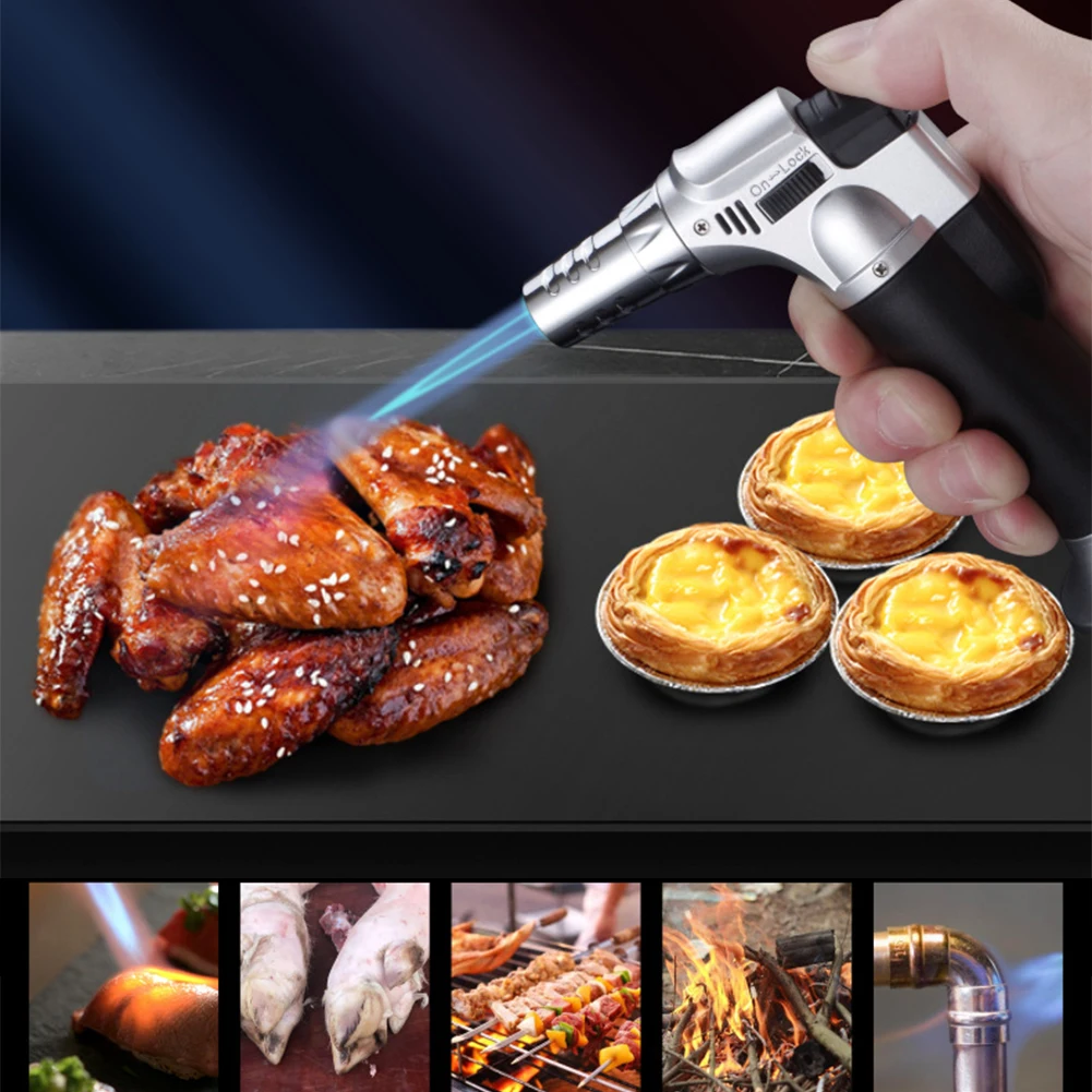 

Butane Gas Lighter Refillable Adjustable Flame Lighter Chef Torch Outdoor Cooking Windproof BBQ Ignition Picnic Survival Tool