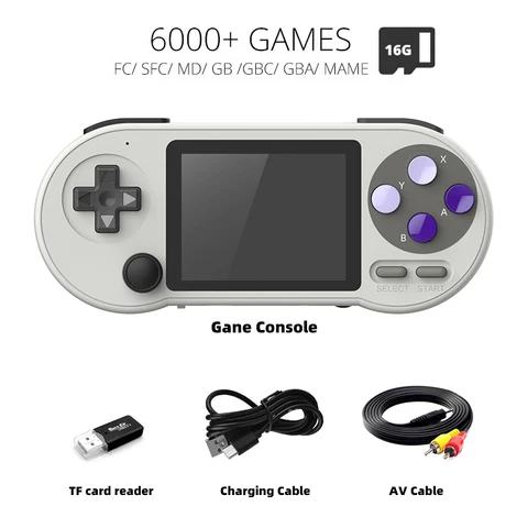 Портативная игровая консоль DATA FROG SF2000, встроенные 6000 игр, портативные игровые плееры, Классическая Мини-Ретро Видеоигра для GBA/SNES