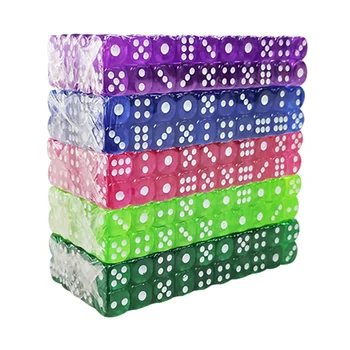 20PCS/Lot  6 Sided  Acrylic Transparent Dice  Dice Set For Club/Party/Family Games 2