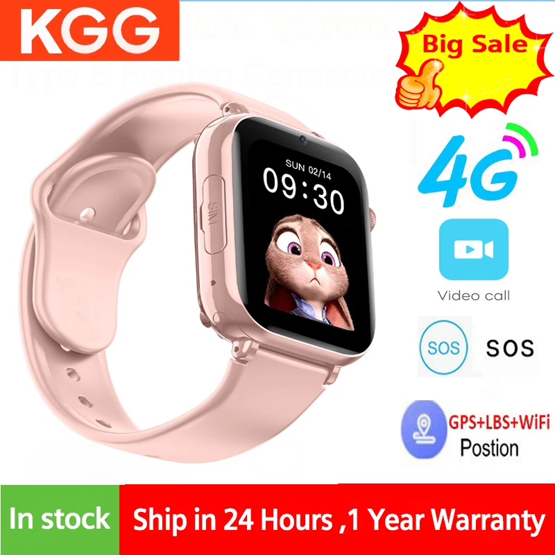

4G Smart Watch Kids LBS GPS WiFi Location Tracker Sim Card SOS Video Call Camera Flashlight Waterproof Smartwatch For Children