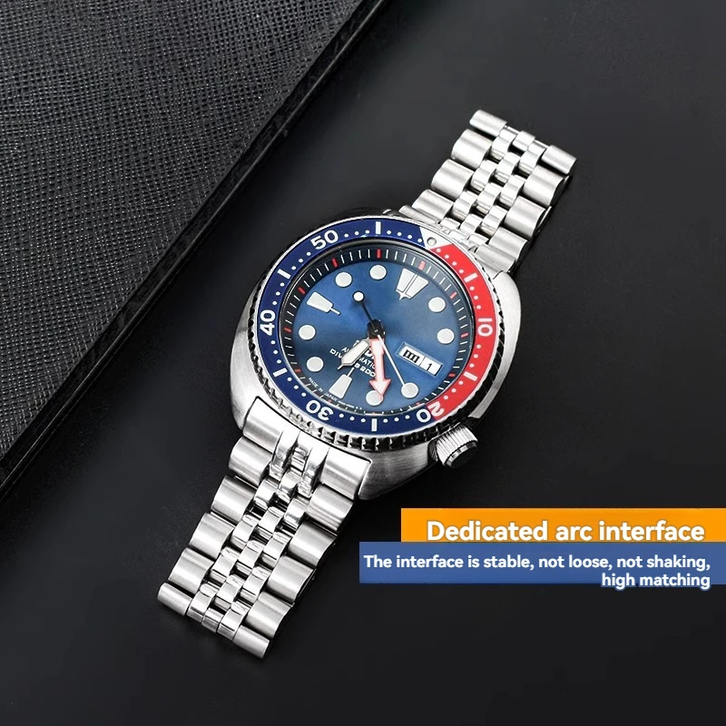 Фото Ремешок для часов из цельной нержавеющей стали 22 мм для Seiko Abalone Turtles Prospex SRPA21 SRP777 SRPC25 SRP773 SRP775 SRP779, мужской ремешок №5