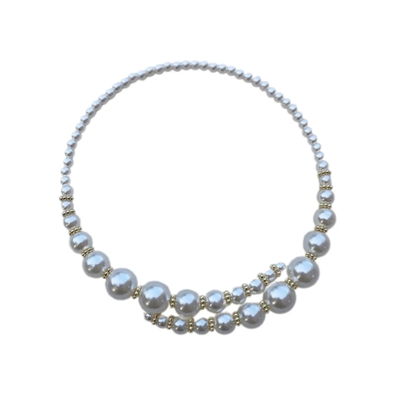 Регулируемый воротник ожерелье с искусственным жемчугом шейная цепочка для