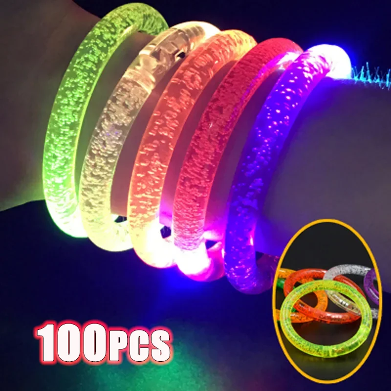 1-100 шт. светодиодный акриловый светящийся браслет на Хэллоуин