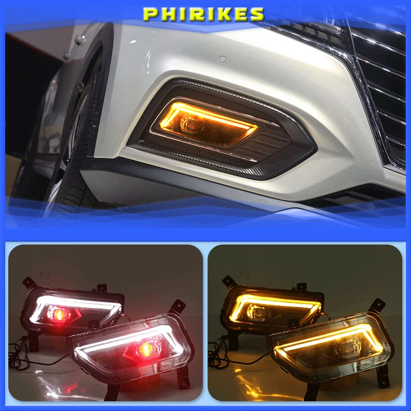 

LED Daytime Running Lights DRL Fog Lamp with Yellow Turn Signal Lamp For Roewe RX5 ERX5 2016 2017 2018