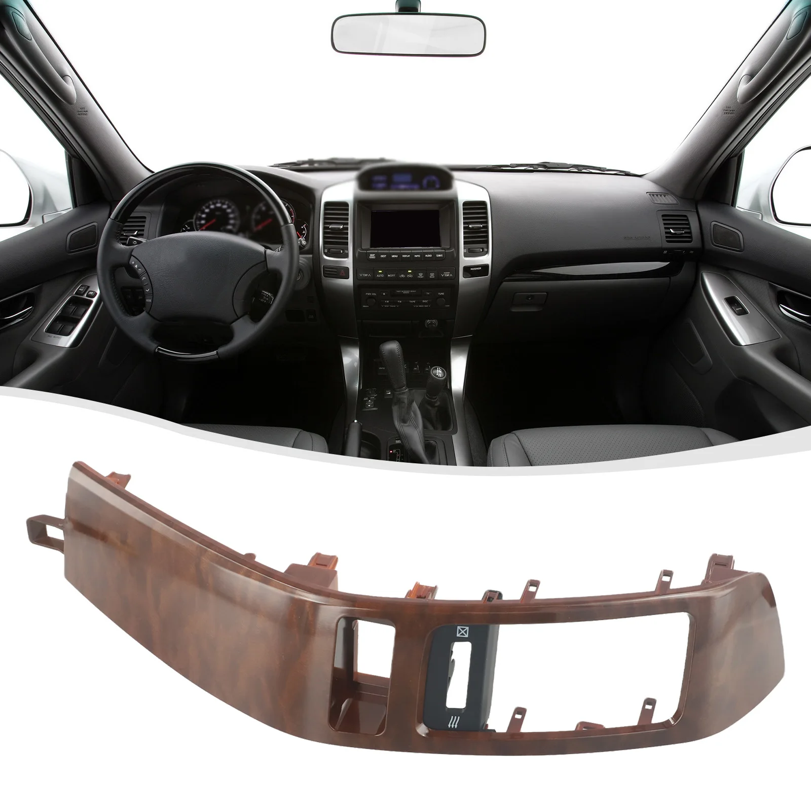 12) коричневая рамка для выпускного отверстия кондиционера Toyota Land Cruiser Prado 120 GX470