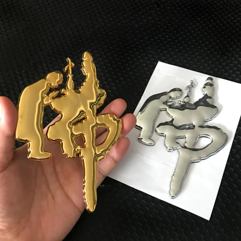 

Золотистые и Серебристые стикеры Будды в китайском стиле, автомобильные наклейки, трехмерная Автомобильная наклейка для кузова автомобиля...