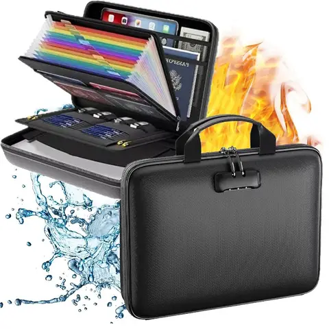 Водонепроницаемая огнестойкая папка для документов Black EVA