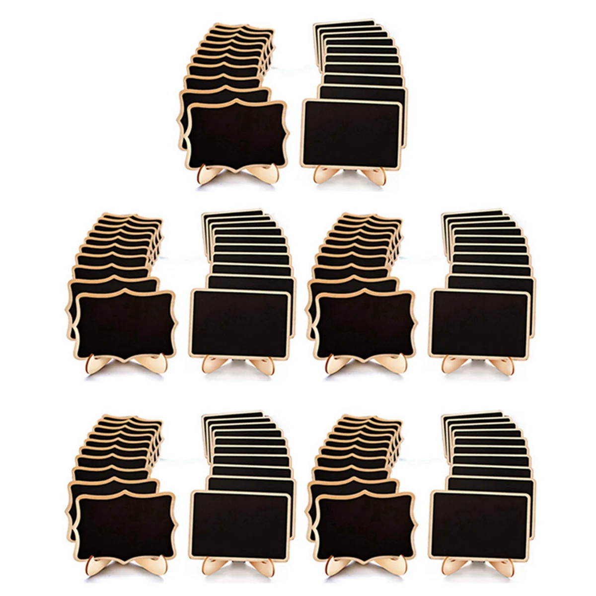 

Mini Chalkboard Signs, 100 Pack Framed Small Chalkboard Labels with Easel Stand, Wooden Blackboard for Table Numbers