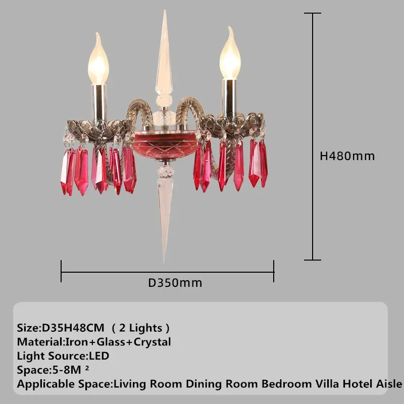 TINNY французский роскошный цветной настенный светильник с кристаллами