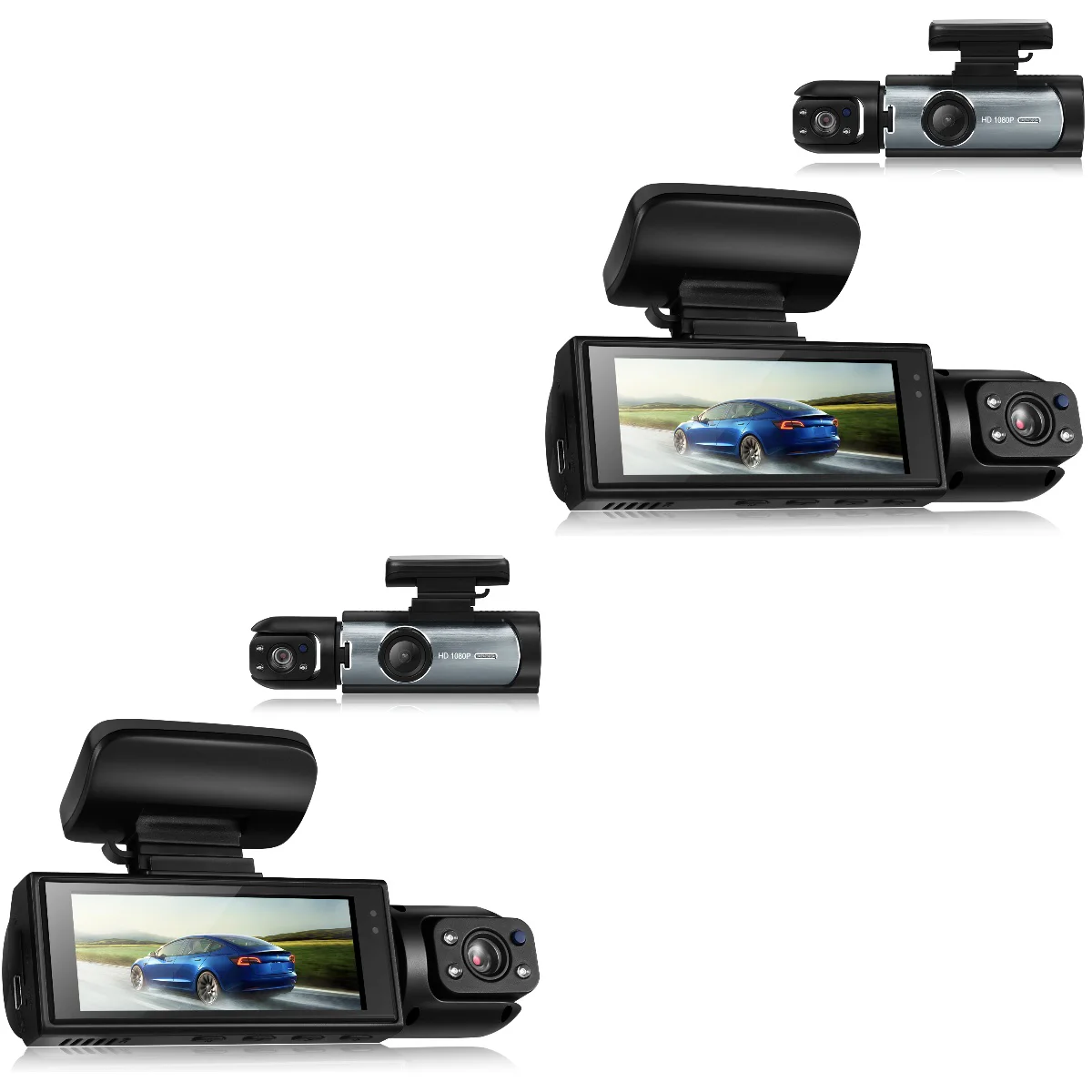 

2pcs Car Dash Cam 1080P Dual Lens Front Rear Camera Driving Recorder with G Sensor Loop Recording Park Monitor