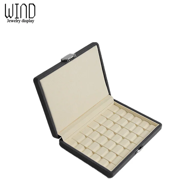 Качественная синяя коробка для хранения бриллиантов из микрофибры черный