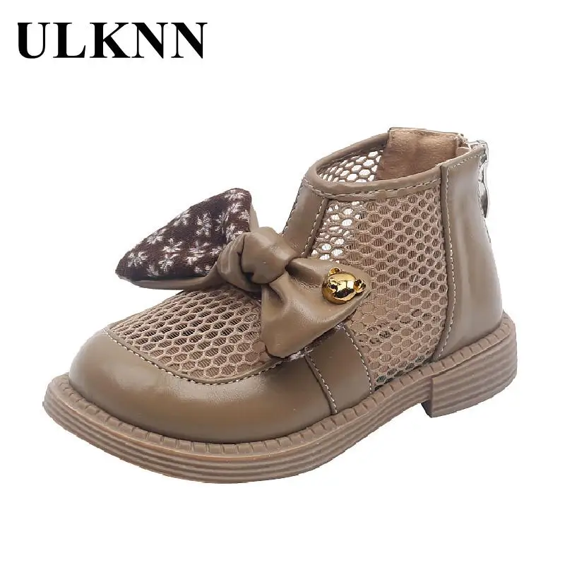 

Детские сандалии на молнии ULKNN для девочек, дышащая обувь на плоской подошве, обувь принцессы в римском стиле, детская сетчатая обувь с банто...