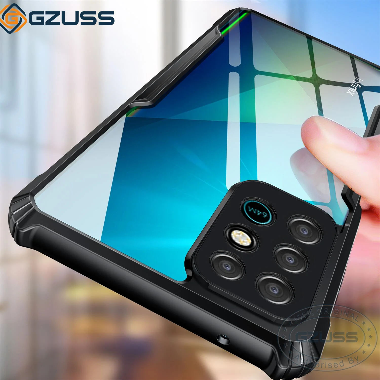 GZUSS для Infinix Note 10 чехол жесткая защита тонкий прозрачный Кристальный