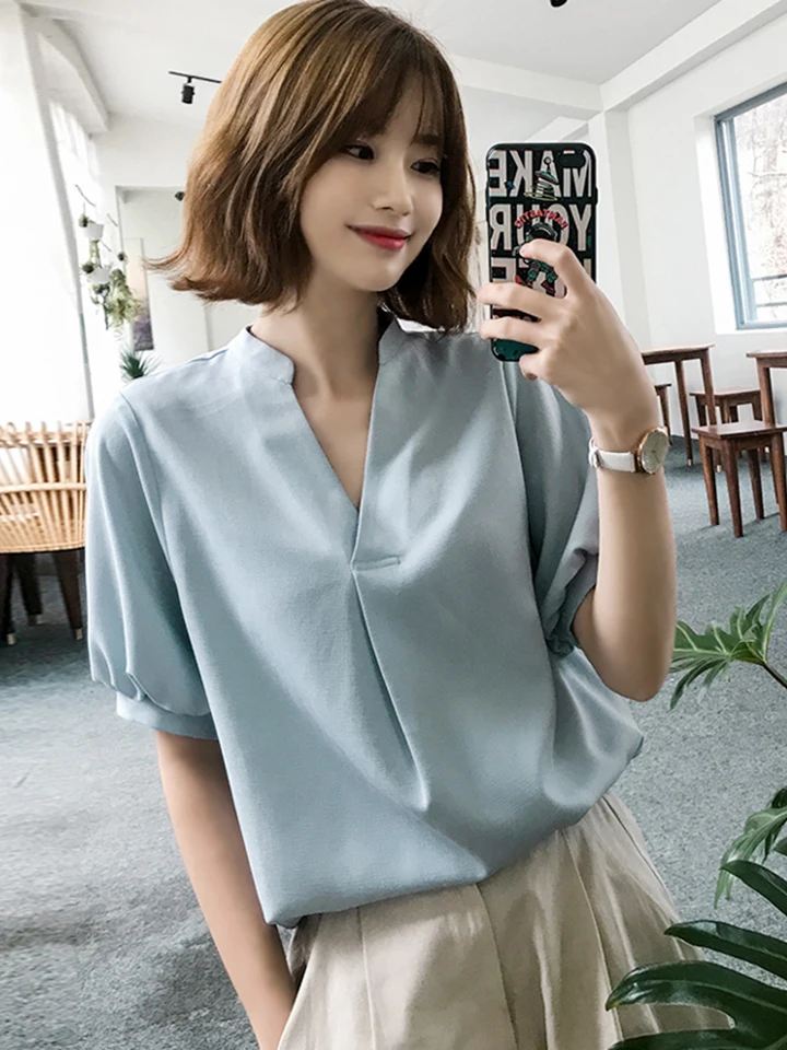 

Summer 2020 short mint t shirt Top Garment sleeve Women