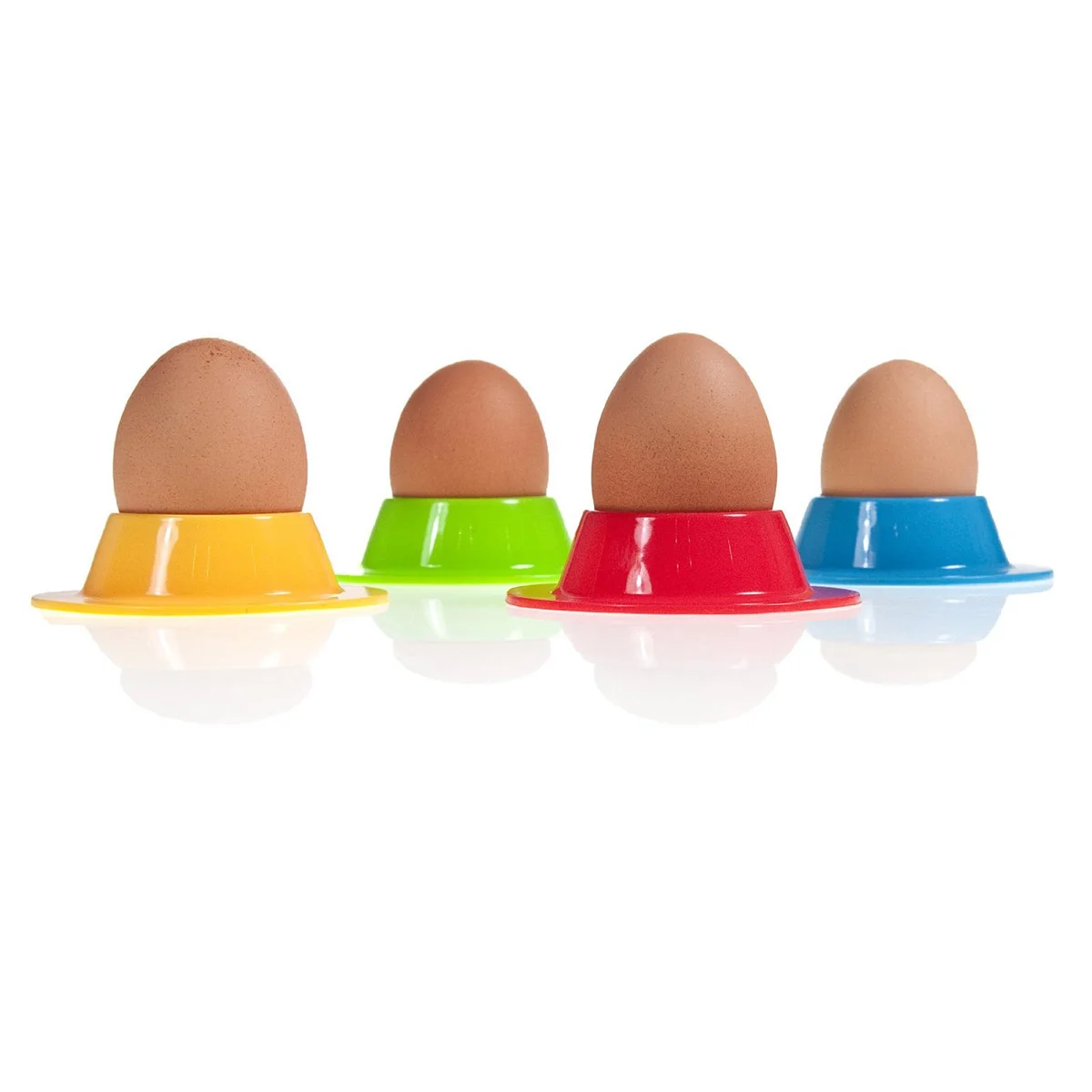 

4pcs Portable Silicone Round Egg Cups Holders (Random Color)