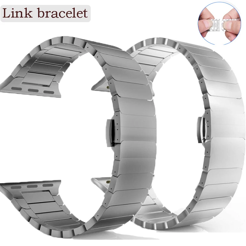 Stainless Steel Strap For Apple Watch 7 8 Band 45mm 41mm Butterfly Link Bracelet IWatch Ultra 49mm 6 SE 5 44mm 40mm Accessories