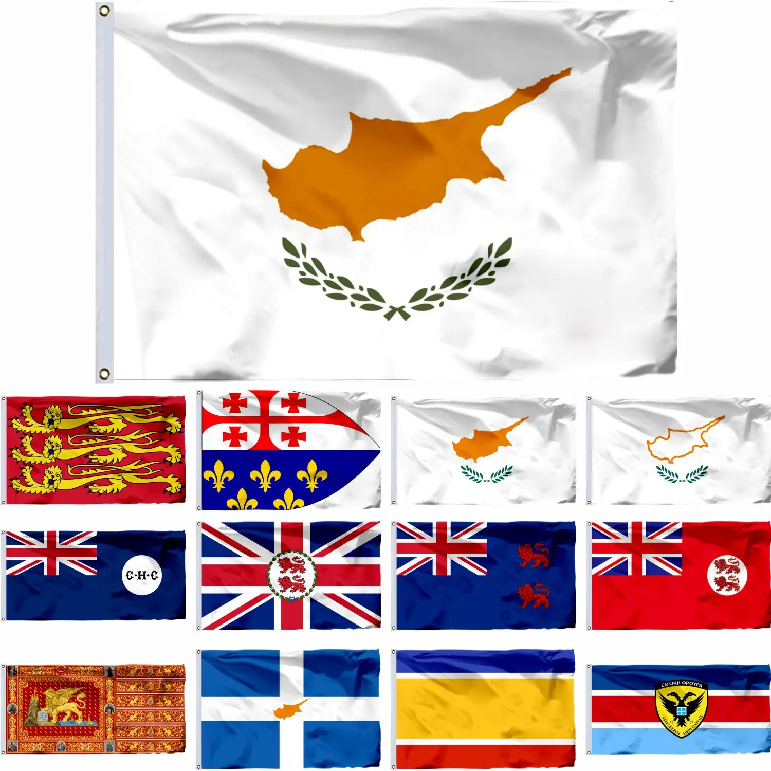 

Cyprus Royal Janus Flag 3X5FT 90X150CM 100D Polyester Double Stitched High Quality As Reported By Book of All Kingdoms Banner