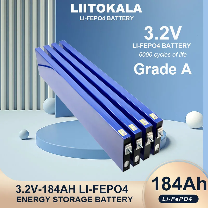 

Liitokala 3,2 V 184Ah Lifepo4 настенный аккумулятор DIY 12V 24V 36V RV Touring Солнечная энергия хранения Гольф-карты яхты класса A