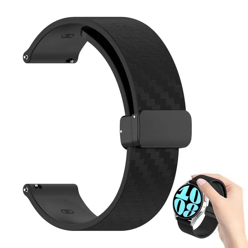 

Водонепроницаемый силиконовый магнитный ремешок для часов 20 мм, дышащий мягкий силиконовый ремешок с магнитной застежкой