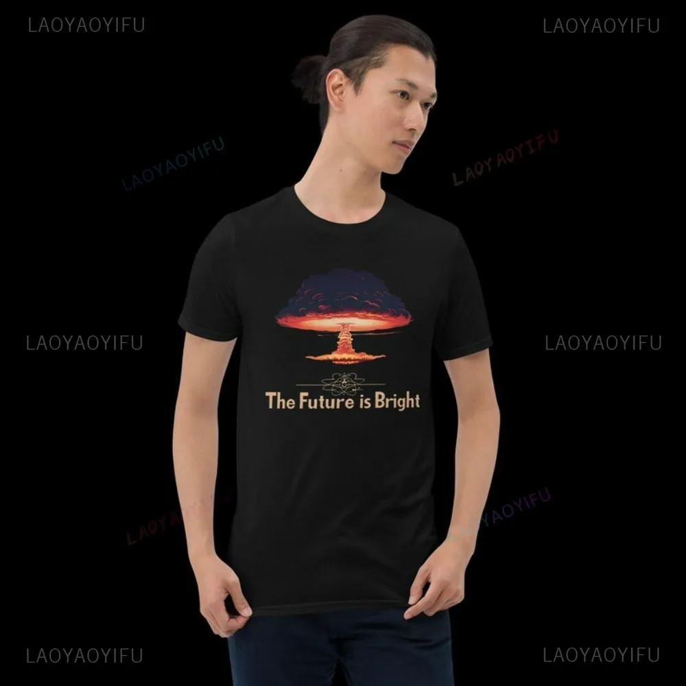 Фото Хлопковые футболки «Будущее ярко» Ядерная бомба Fall Out Explosion World Peace Niche Design Sense A Nuclear-free World Unisex №3