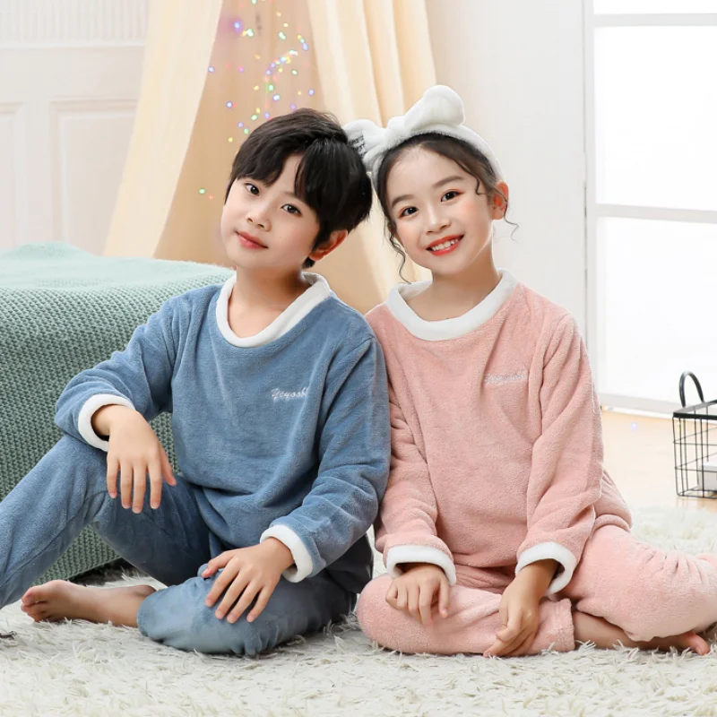 

Baby Boys Pajamas Winter Long Sleeved Children's Clothing Sleepwear Teen Pajama Fleece Pyjamas Sets for Kids 6 8 10 12 14 Years