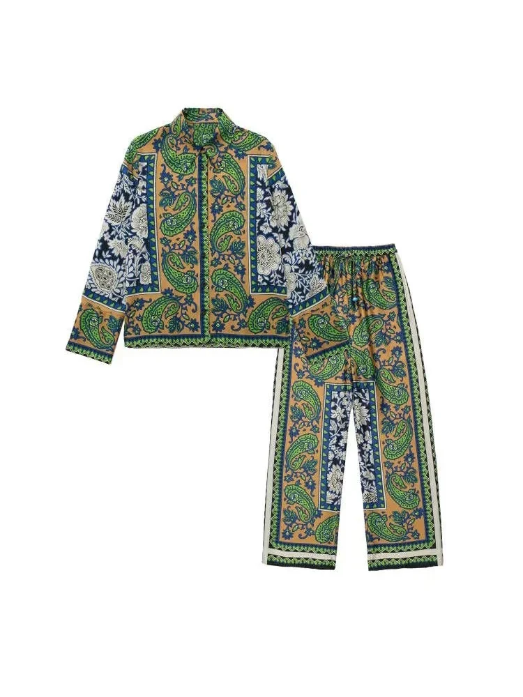

Palis pattern slouchy woven 2 Piece Set TZ9165