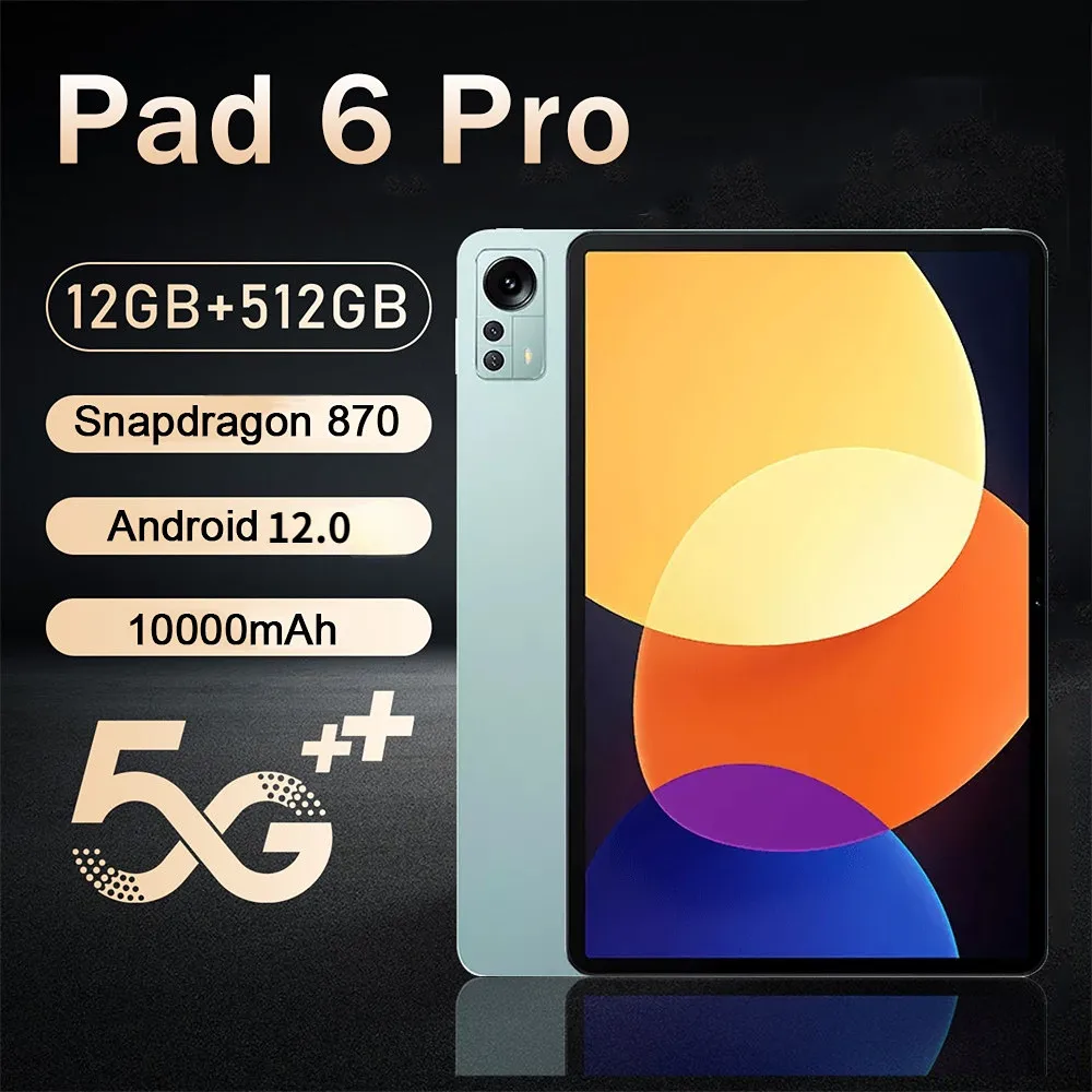 

Планшет глобальная версия Pad 6 Pro, 11 дюймов, Snapdragon 870, Android 12,0, планшет 256 ГБ/512 ГБ, планшетов с батареей 10000 мАч