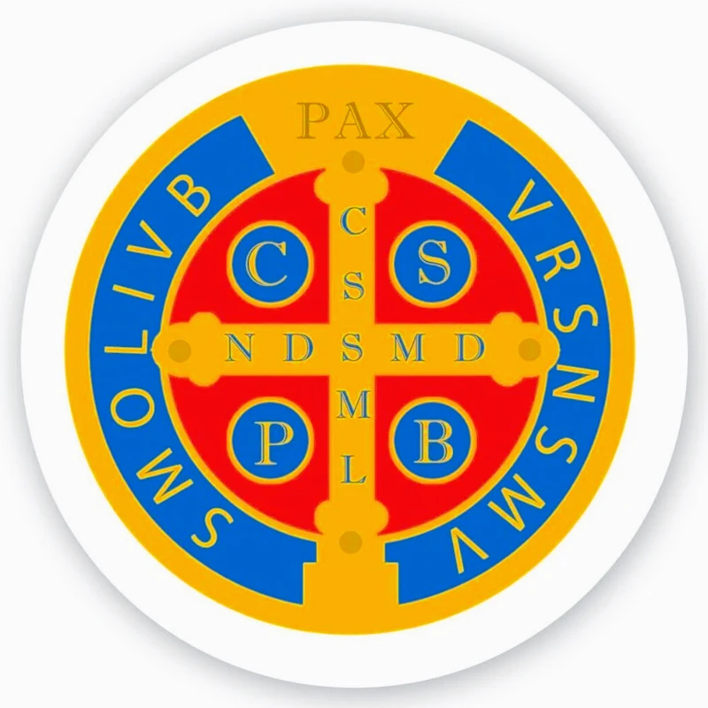 

Христианский Иисус наклейка на бампер автомобиля медаль Святого Бенедикта католическая религиозная молитва наклейка на автомобиль 13 см ПВХ KK