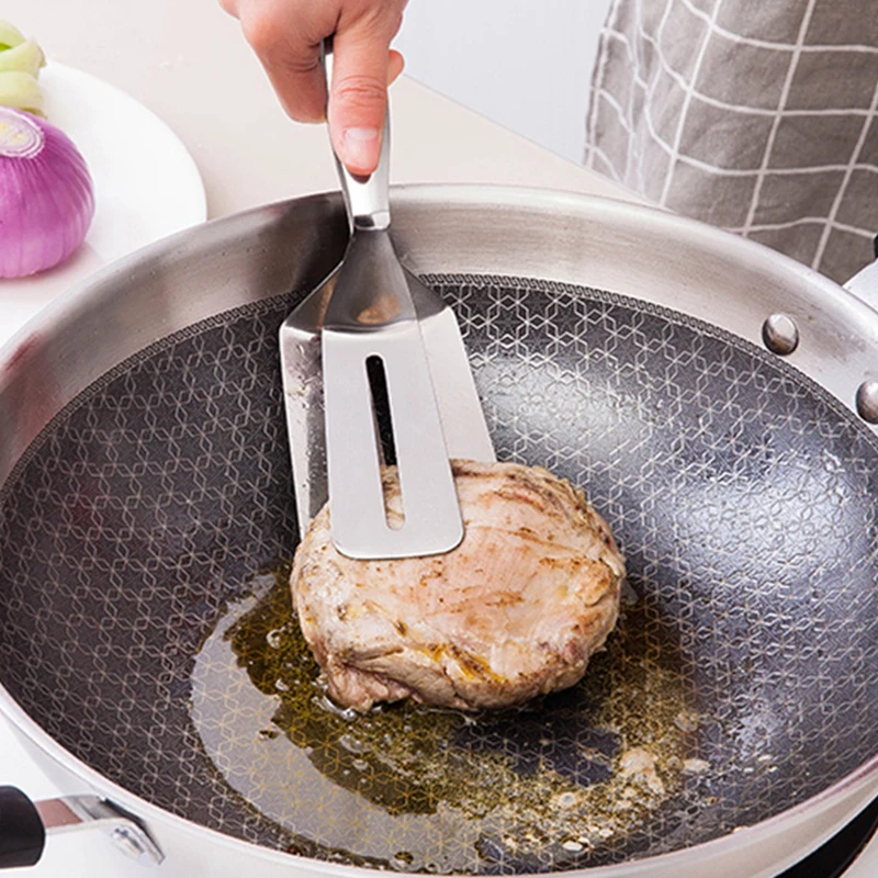 Лопатка из нержавеющей стали для сковородки зажим многофункциональные щипцы