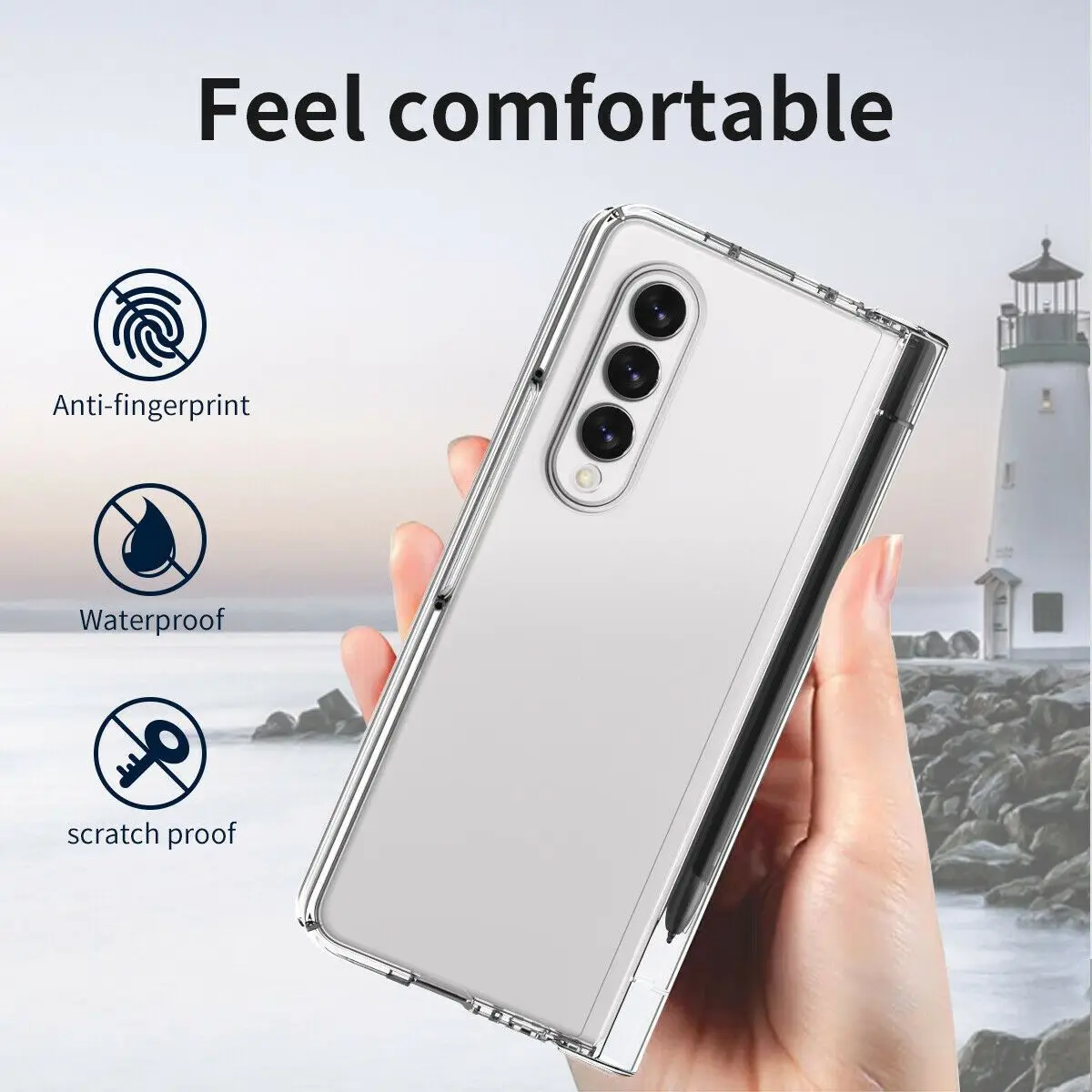 

Складной однотонный ультратонкий полноразмерный защитный чехол для Samsung Zfold3