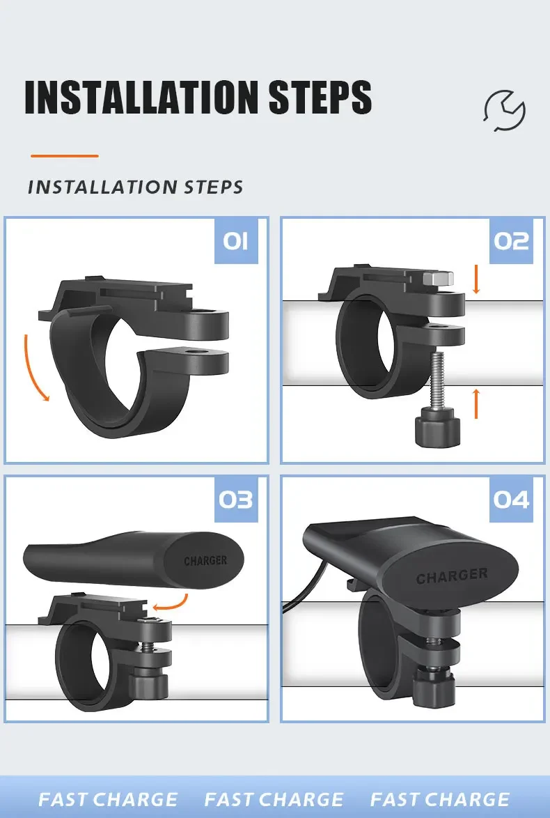 Очистка! Зарядное устройство для мотоцикла 12 В быстрая зарядка PD + адаптер