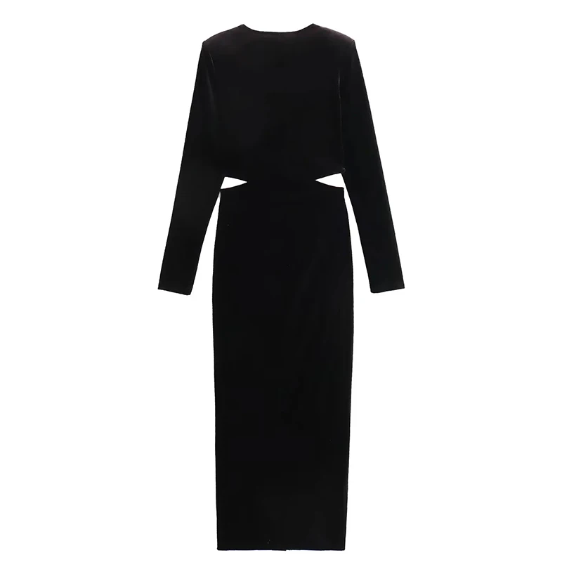 Женское облегающее платье с V-образным вырезом