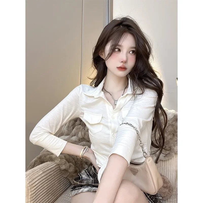 Эстетическая укороченная футболка с длинными рукавами Pure Desire для женщин