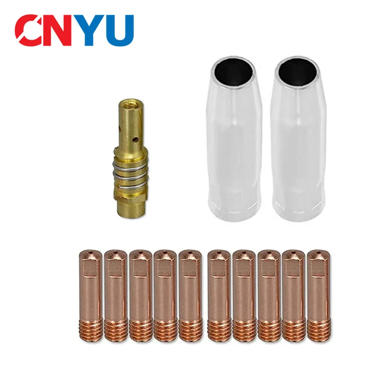 13Pcs 15AK Welding Torch Consumables 0.6mm 0.8mm 0.9mm 1.0mm 1.2mm MIG Torch Gas Nozzle Tip Holder of 15AK MIG MAG Welding Torch