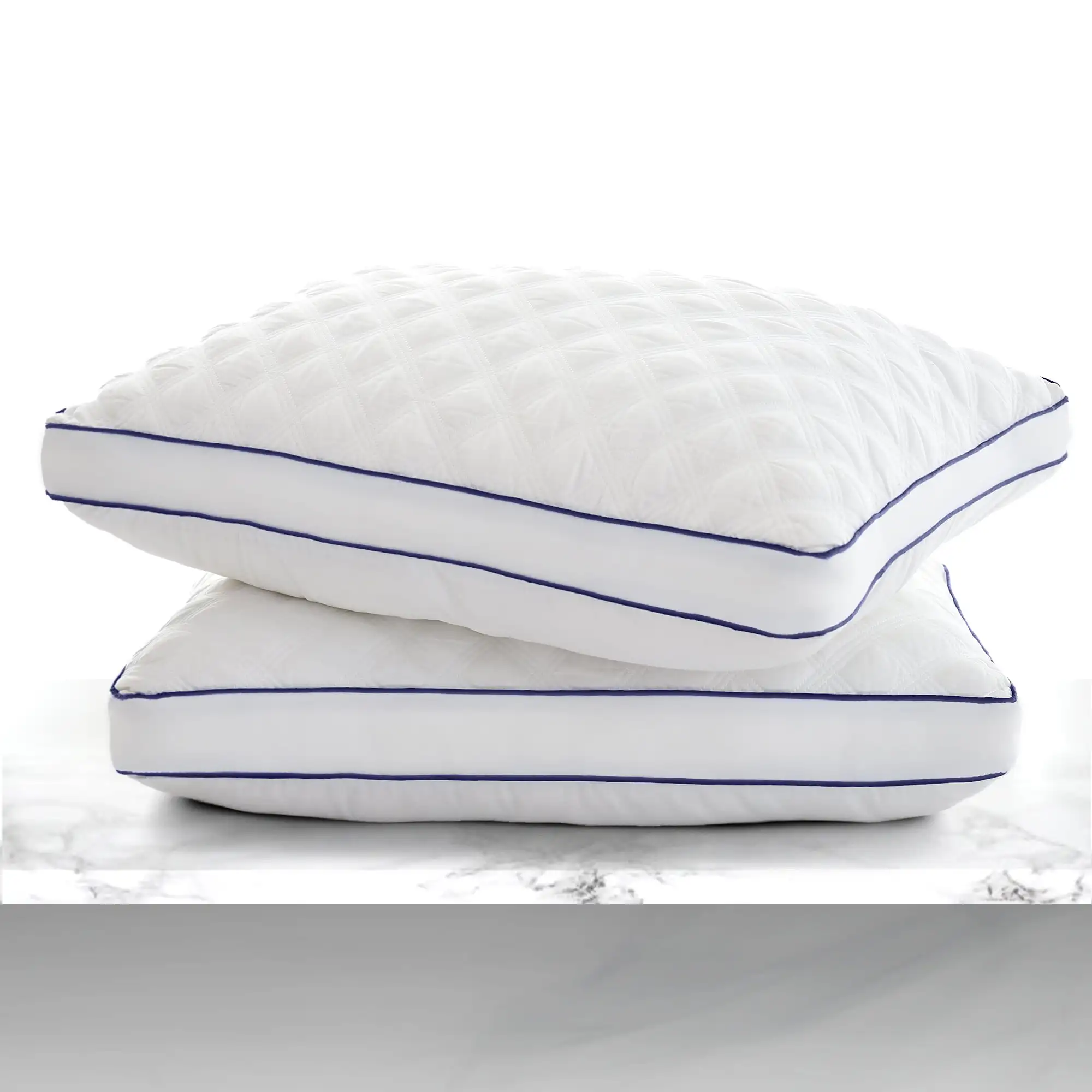 

Decor Collection Gusseted King Pillows - Comfortable Breathable Bed Pillows for Sleeping - Set of 2 King Size Pillows - (Light G