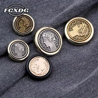 10pcs vintage portrait design sewing buttons golden silver brown vintage metal buttons for clothing sewing accessories buttons
