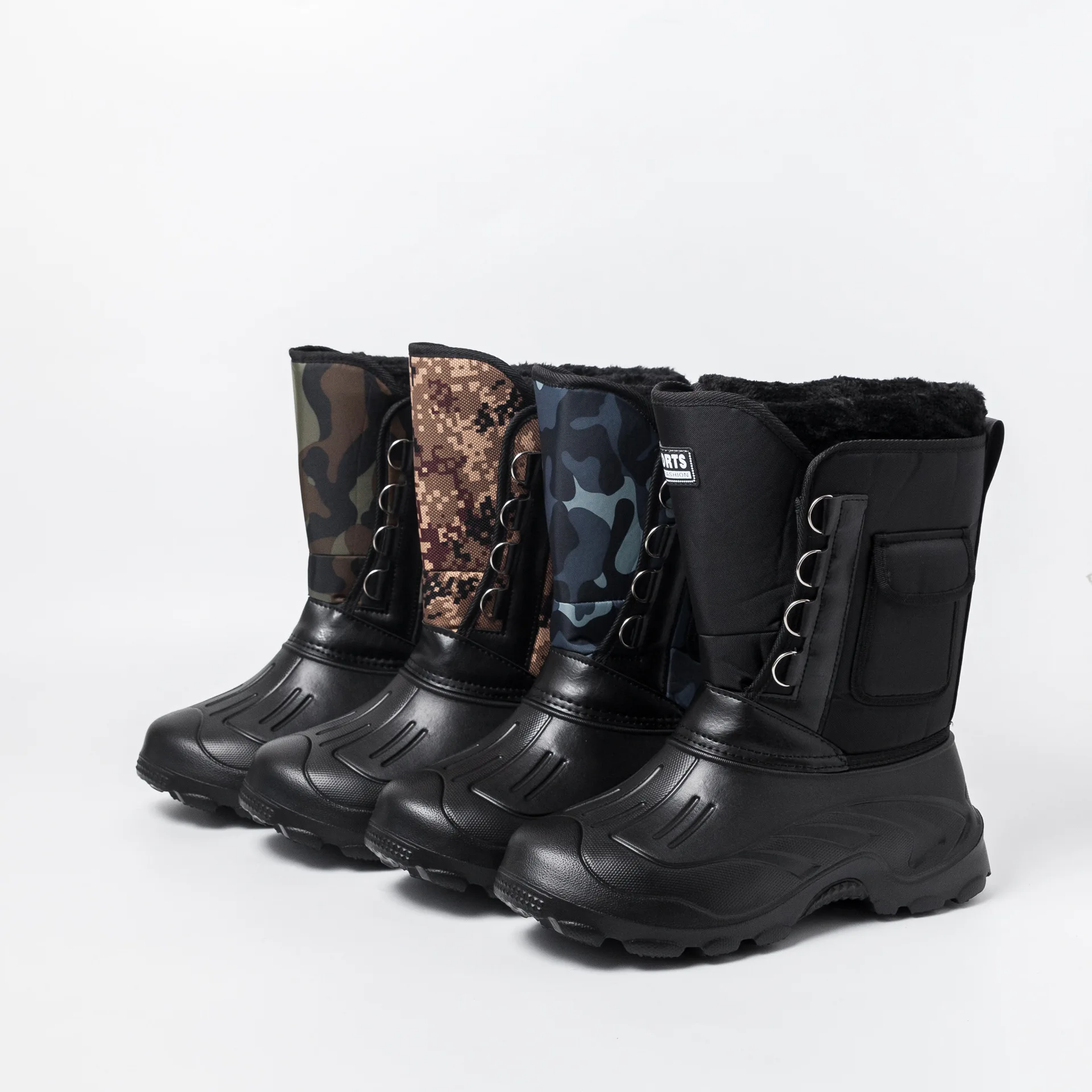 

New Fashion Plus Velvet Plus Size Snow Boots Men's Simple Versatile Casual Camouflage Warm Winter Boots