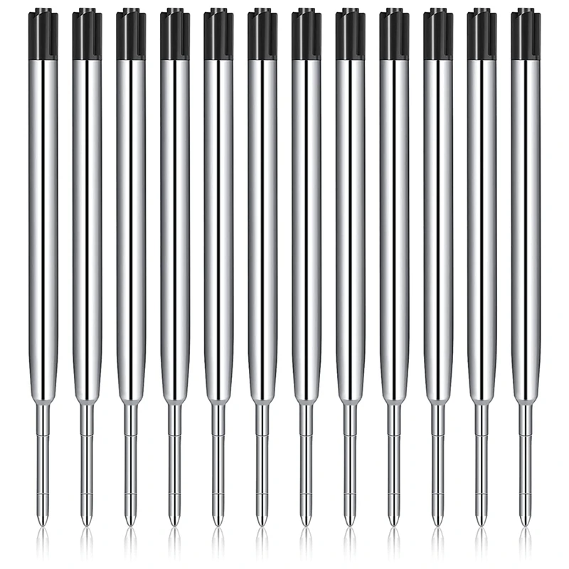 

50 Pieces Replaceable Ballpoint Pen Refills Medium Point Metallic Refill Writing Black Ink Pen Refills 1.0Mm Ink Refills