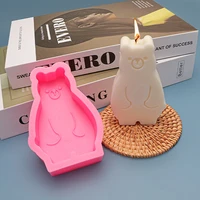 geometry bear silicone candle mold diy candle making kit wick cake soap resin mold gifts craft supplies home christmas decor