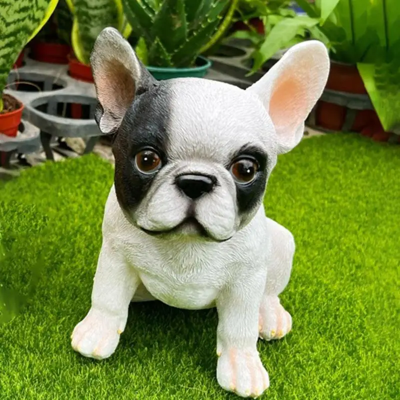 

Resin Bulldog Garden Sculpture Decorative Fun Artcraft Statues Creative Figurines Ornaments For Indoor Outdoor Home Yards Decors