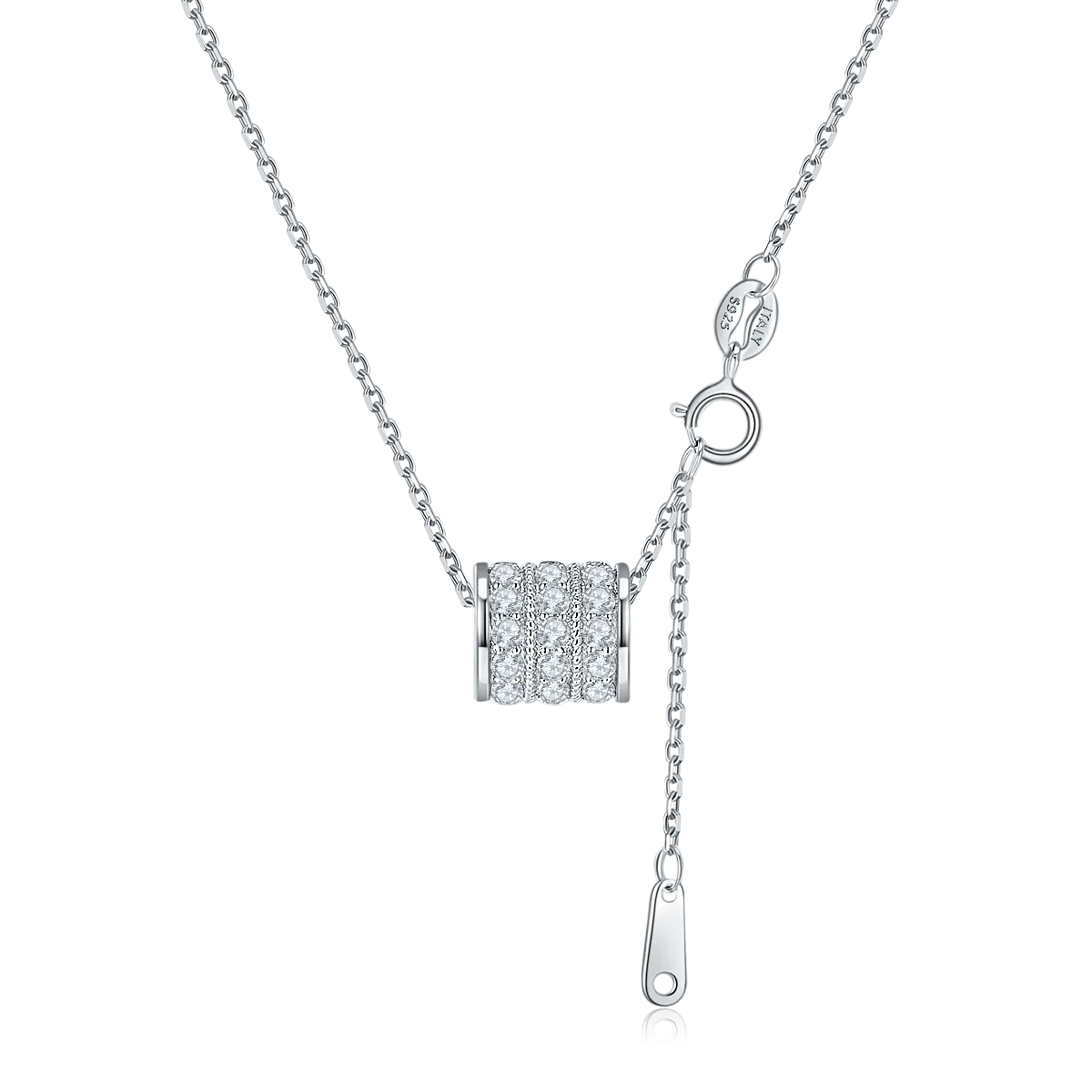 Женское Ожерелье с кулоном из серебра 925 пробы муассанитом