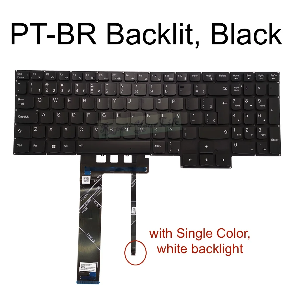 Фото Британская турецкая PT-BR бразильская клавиатура с подсветкой для Lenovo Legion 5 15ACH6 15ACH6A 15ACH6H 82NW 82JU 82JY ноутбук V 193320 BK1 PR5CYBG-UK №4