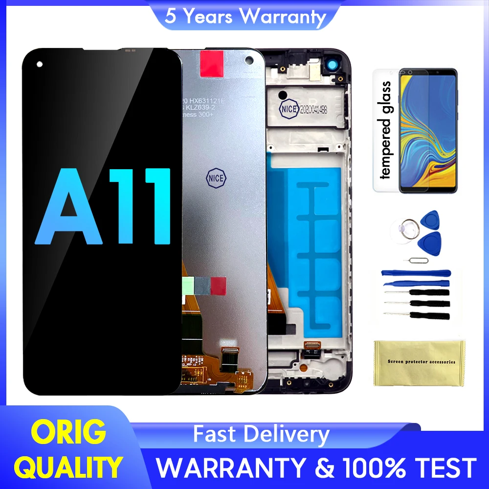 100% гарантийный дисплей для Samsung A11 ЖК-дисплей с дигитайзером сенсорного экрана в