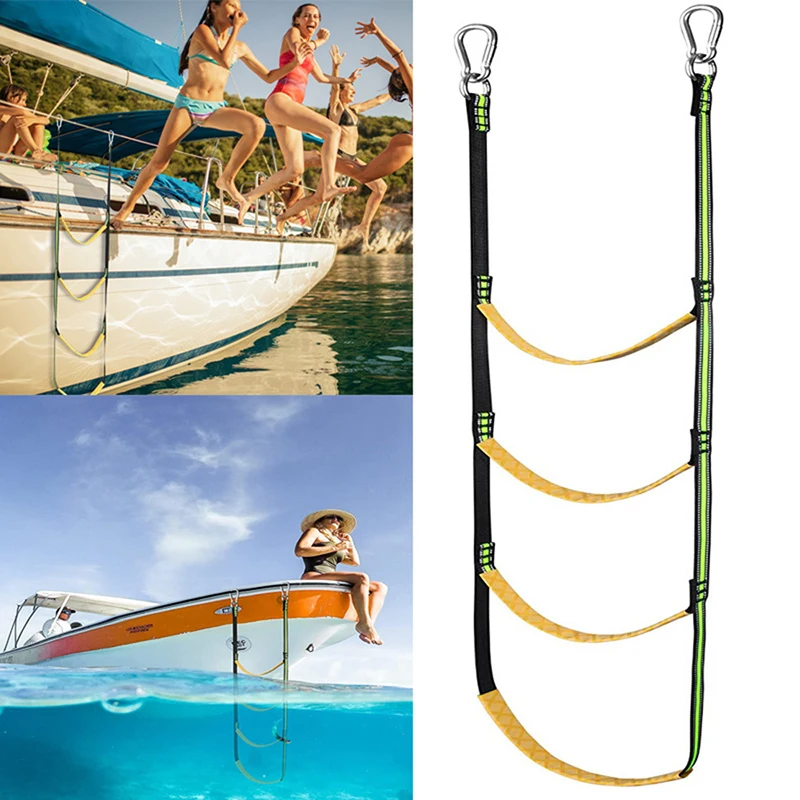 

4 Step Boat Rope Ladder, Marine Rope Ladder Portable Rope Ladder Boat for Inflatable Boat, Kayak, Motorboat, Canoeing