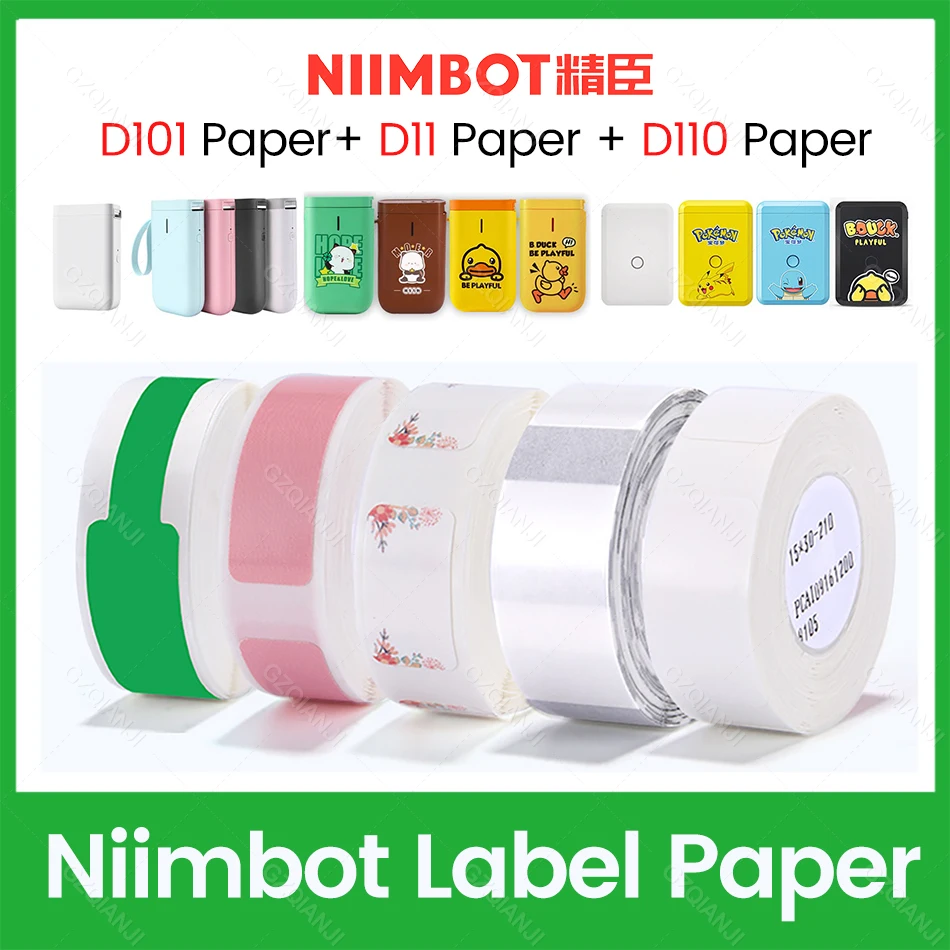 

Niimbot White Transparent Cabel Color Label Sticker Tape Paper Roll for Niimbot Marker D110 D11 D101 Mini Label Printer