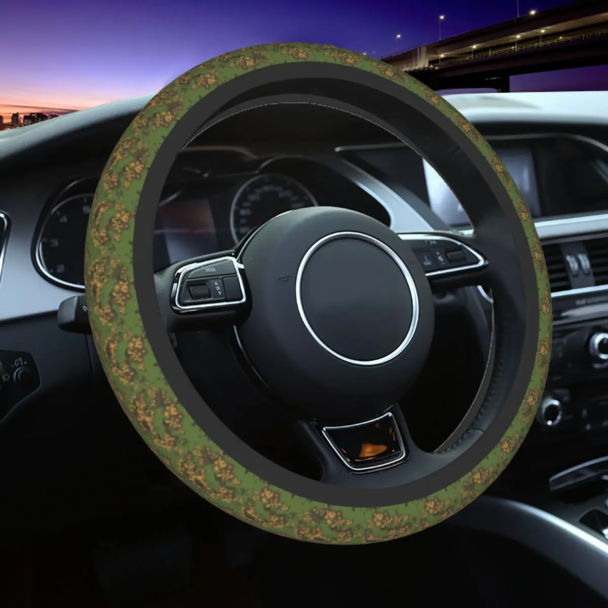 

37-38 Car Steering Wheel Cover Russian Woodland Camouflage Russian Universal Braid On The Steering Wheel Cover Car Accessories