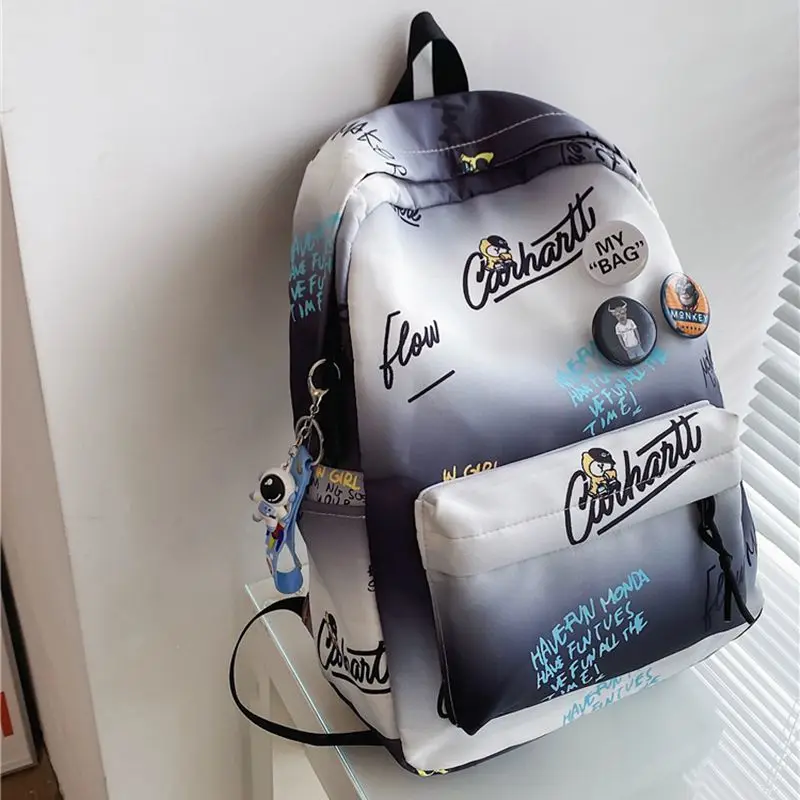 

Классный школьный рюкзак для женщин, ранцы для средней школы для мальчиков и девочек-подростков, студенческий нейлоновый Повседневный в ст...