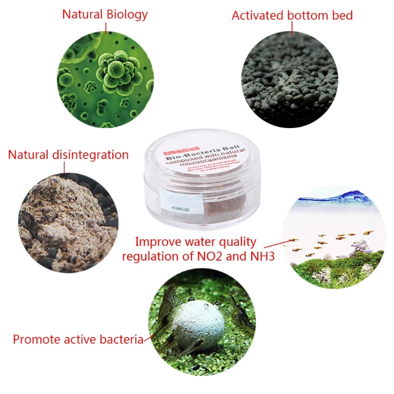 

581C 3pcs Nitrobacteria Bio Bacterial Ball Clean Water For Aquarium Fish Tank Pond