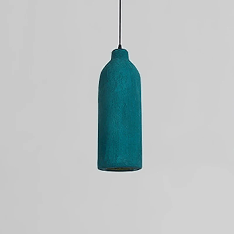 Wabi Sabi Creative Bottle Shaped Green Droplight Japanese Small Fresh Home Clothing Room Restaurant Polystyrene Pendent Lamp
