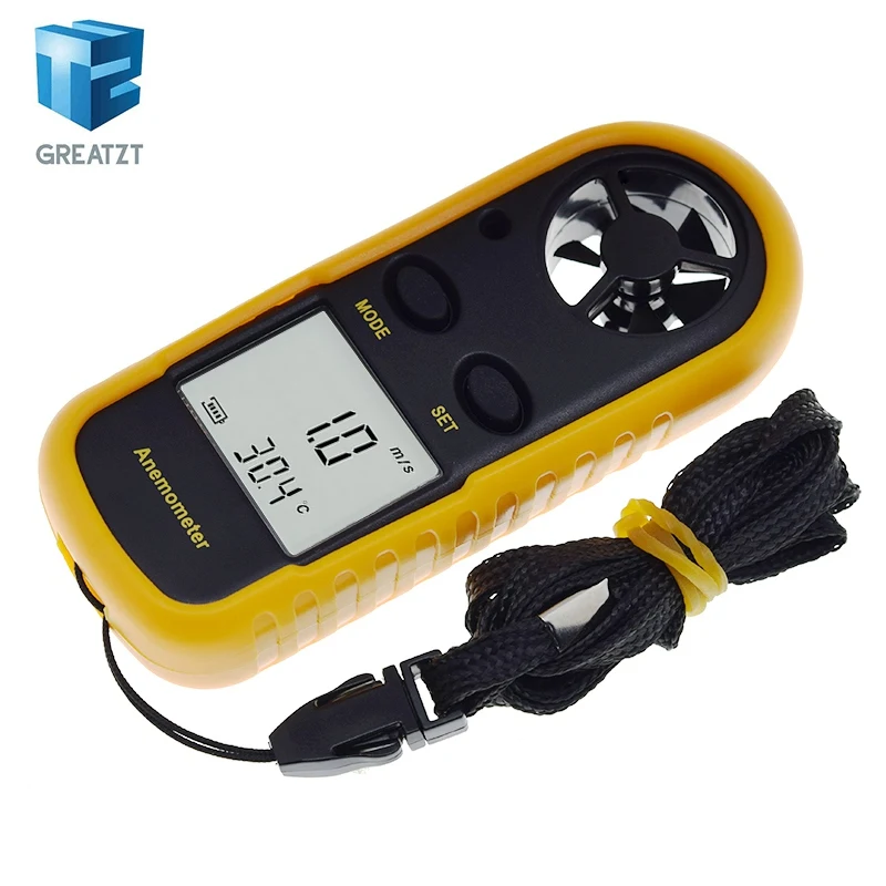 GREATZT цифровой анемометр 0-30 м/с измеритель скорости ветра-10 ~ 45C тестер температуры
